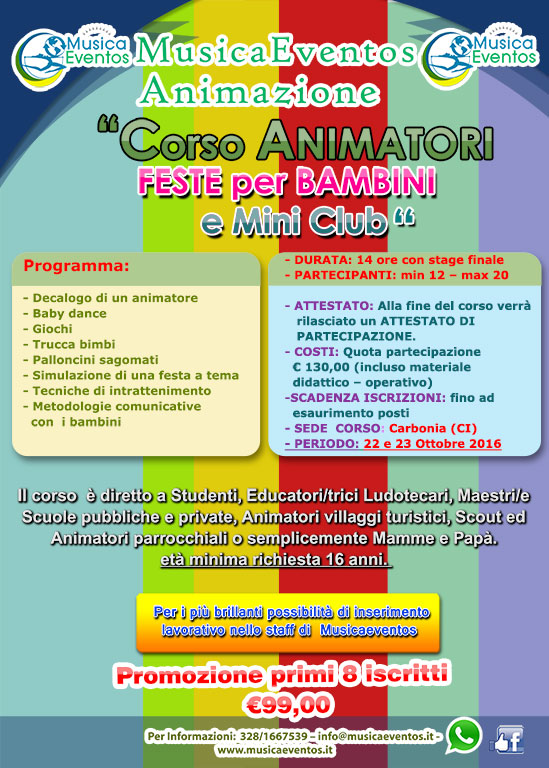 Corso Animatori Feste per Bambini Carbonia 2016