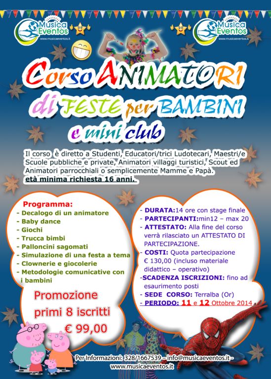 Corso Animatori di Feste per Bambini Terralba 2014
